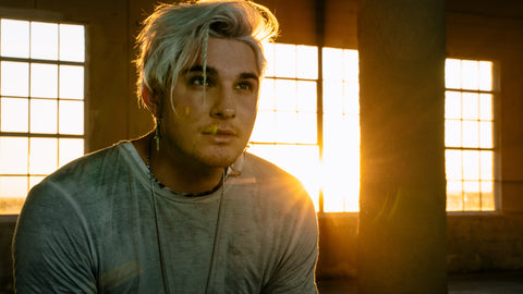 Portrait of Michael Trewartha from Grey Duo during music video shoot