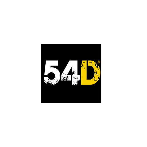 Logo with '54D' text on a black square background