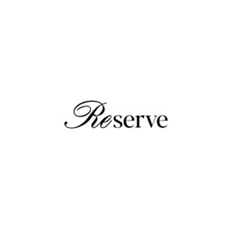 The word 'Reserve' in a decorative font on a white background from the padel club in miami